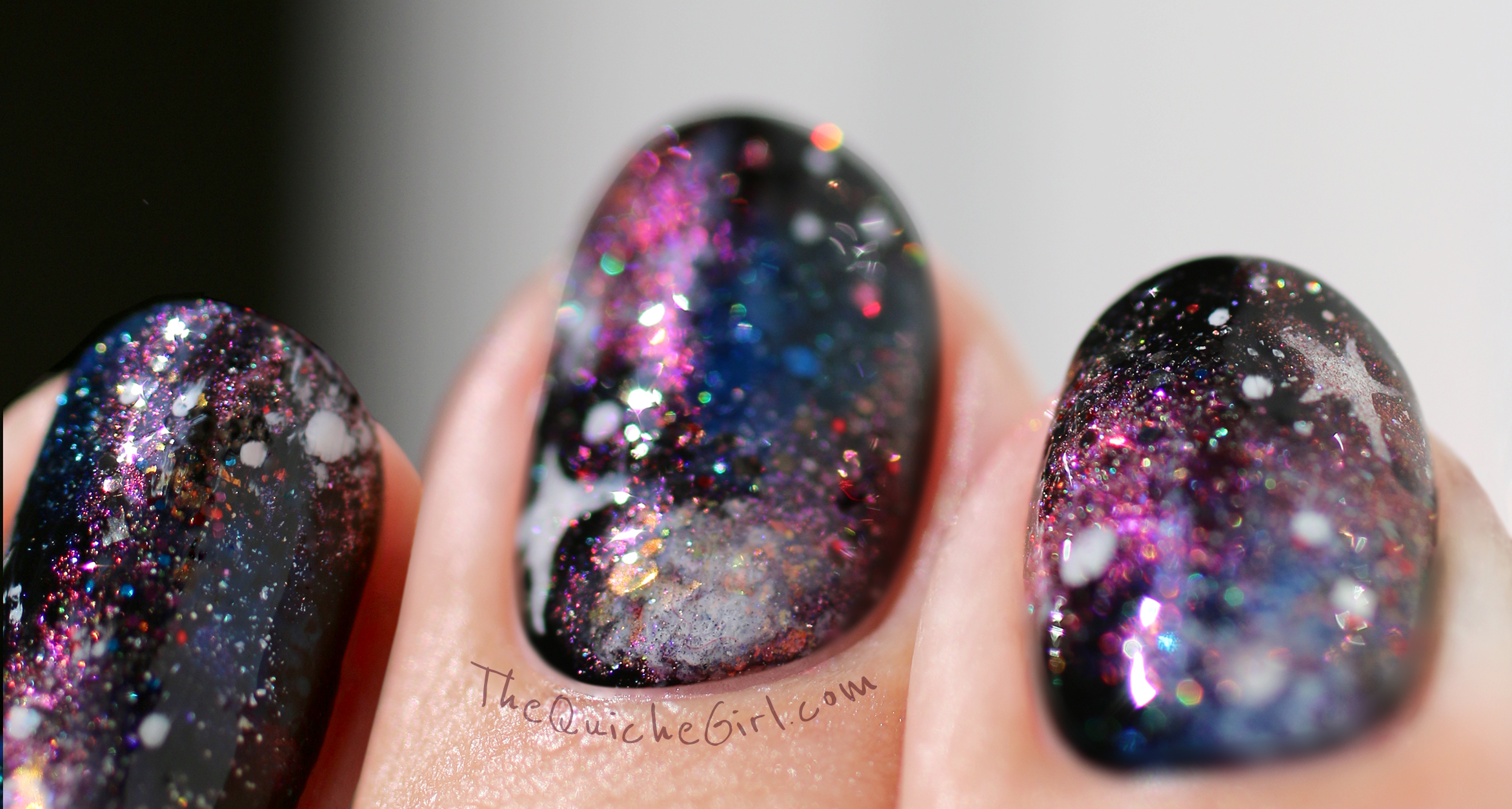 galaxy nails, nailstorming, altered state, macro, QuicheGirl
